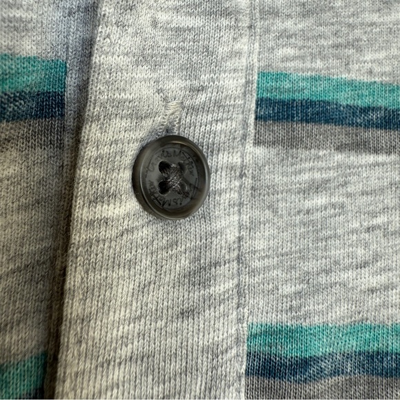 Travis Mathew Men's XL Gray Striped Golf Polo Shirt 3-Button Collared Casual - Picture 13 of 13